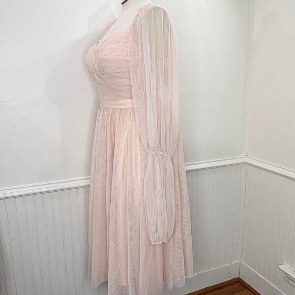 Nabela Noor x Eloquii Size 16 Puff Sleeve Dress Midi Coquette Fairy Tulle Ballet - Picture 6 of 16